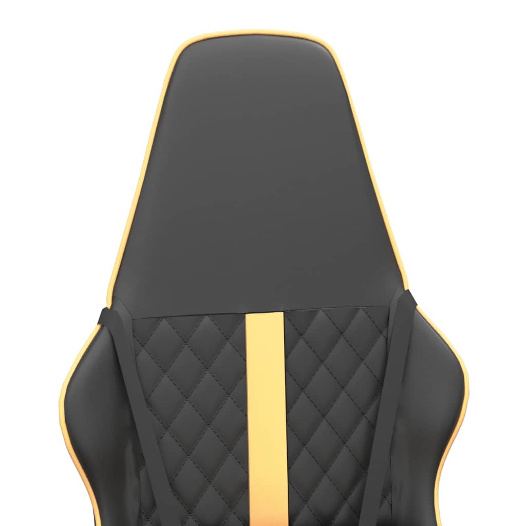 Gaming chair, black and gold, eco-leather