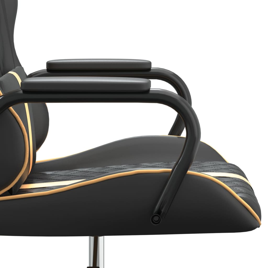 Gaming chair, black and gold, eco-leather