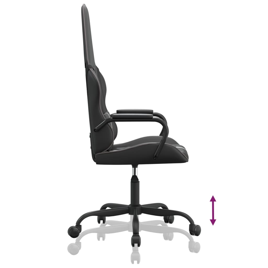 Gaming chair, black and gray, eco-leather