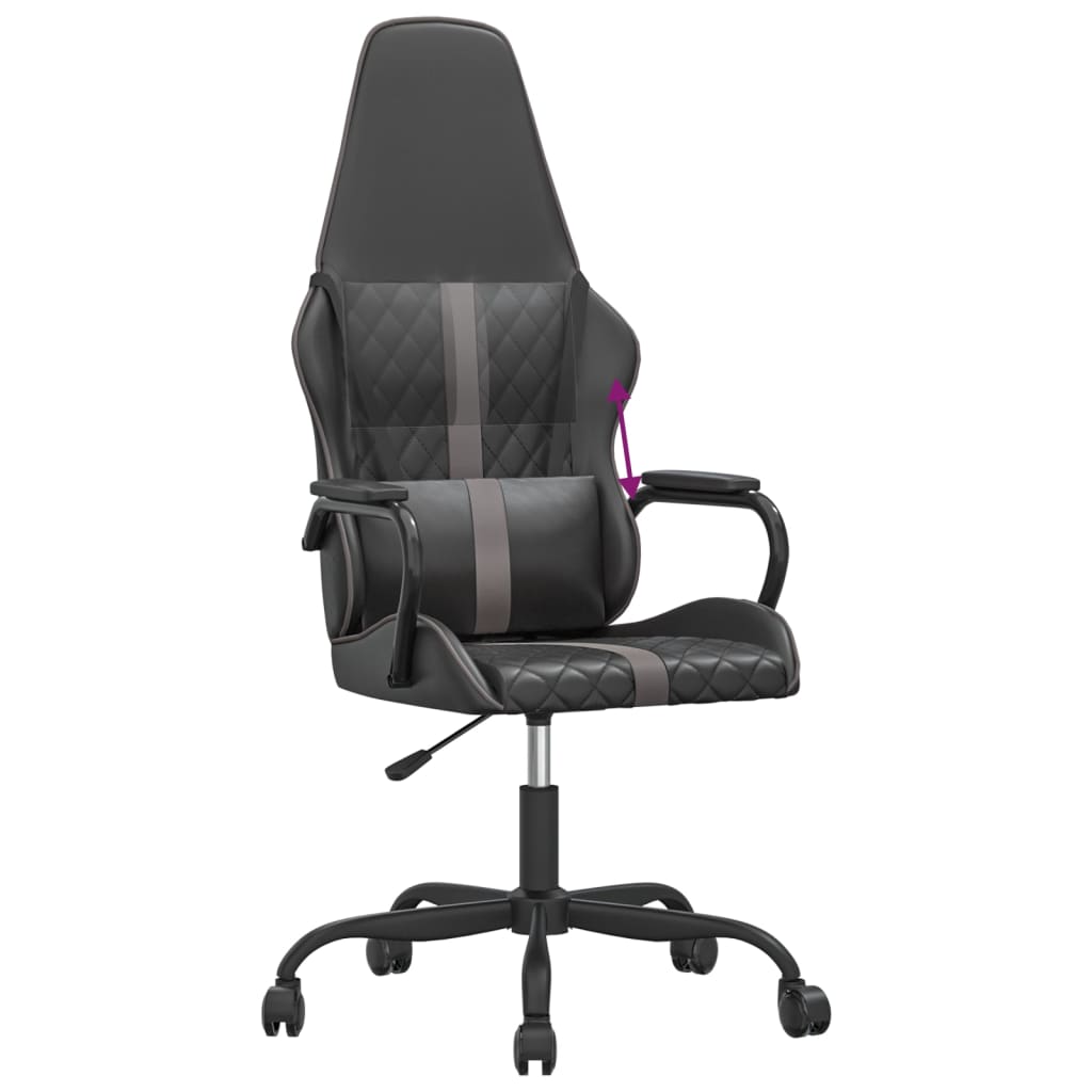 Gaming chair, black and gray, eco-leather