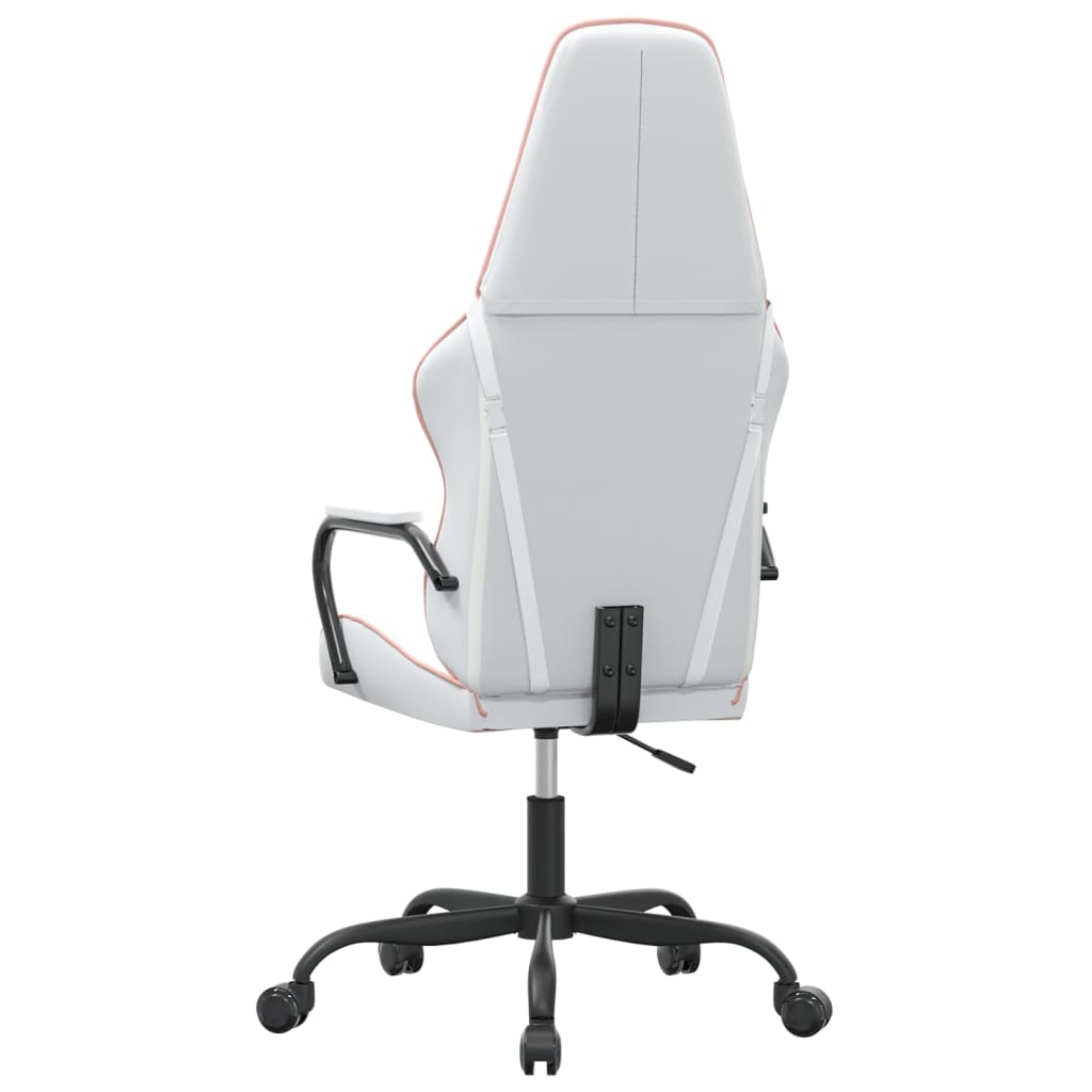 Gaming chair, white and pink, eco-leather