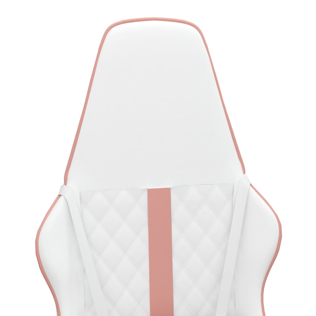 Gaming chair, white and pink, eco-leather