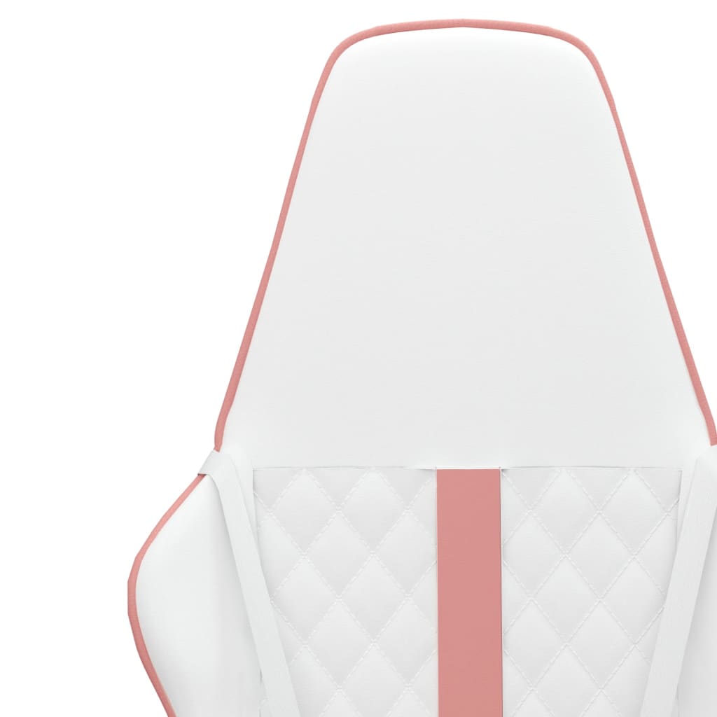 Gaming chair, white and pink, eco-leather