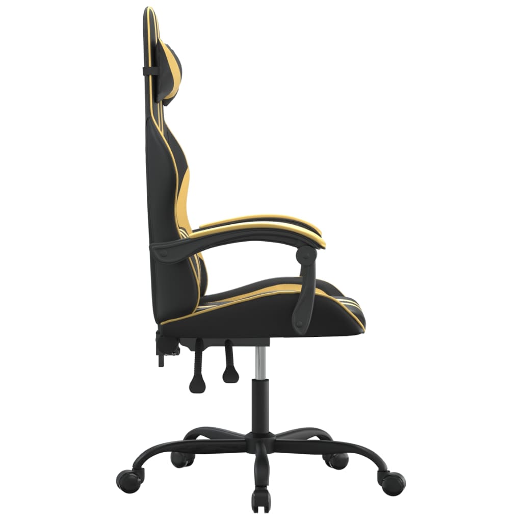 Gaming chair, black and gold, eco-leather