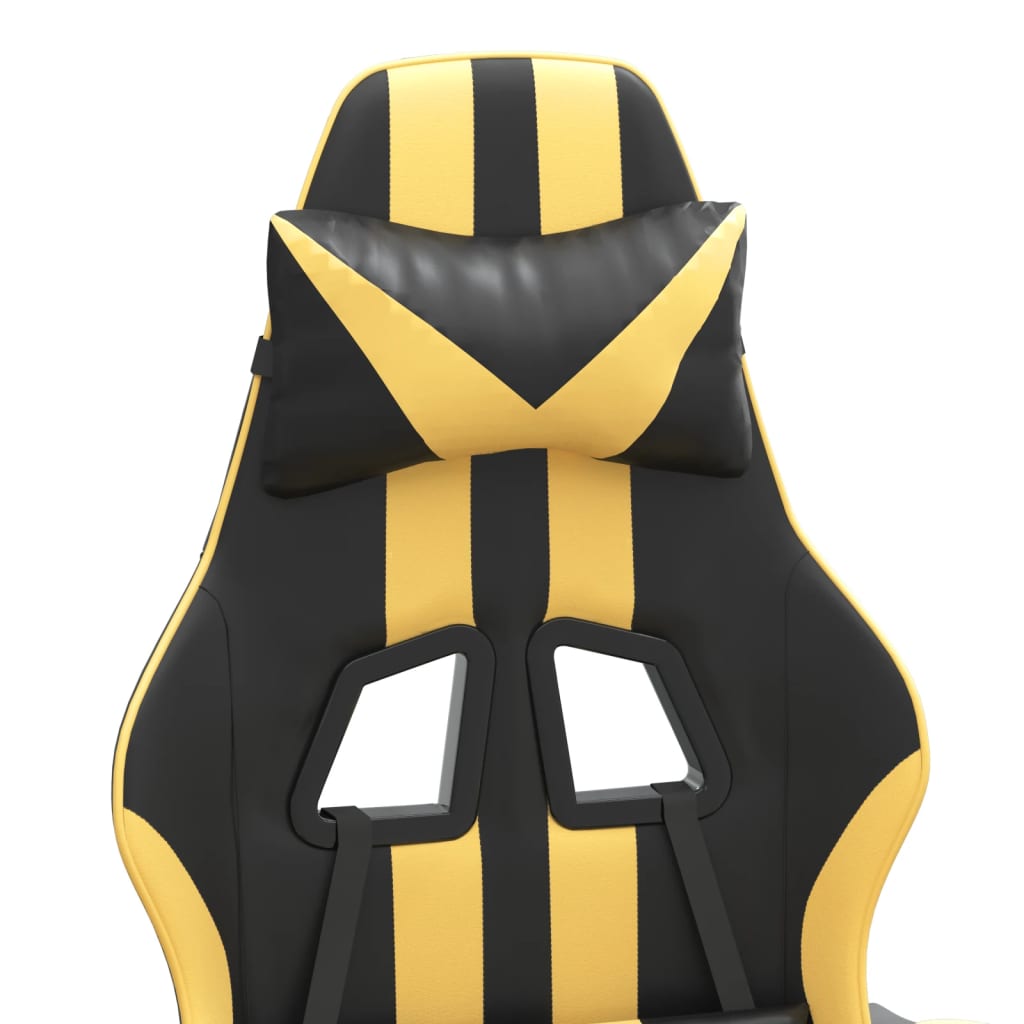 Gaming chair, black and gold, eco-leather