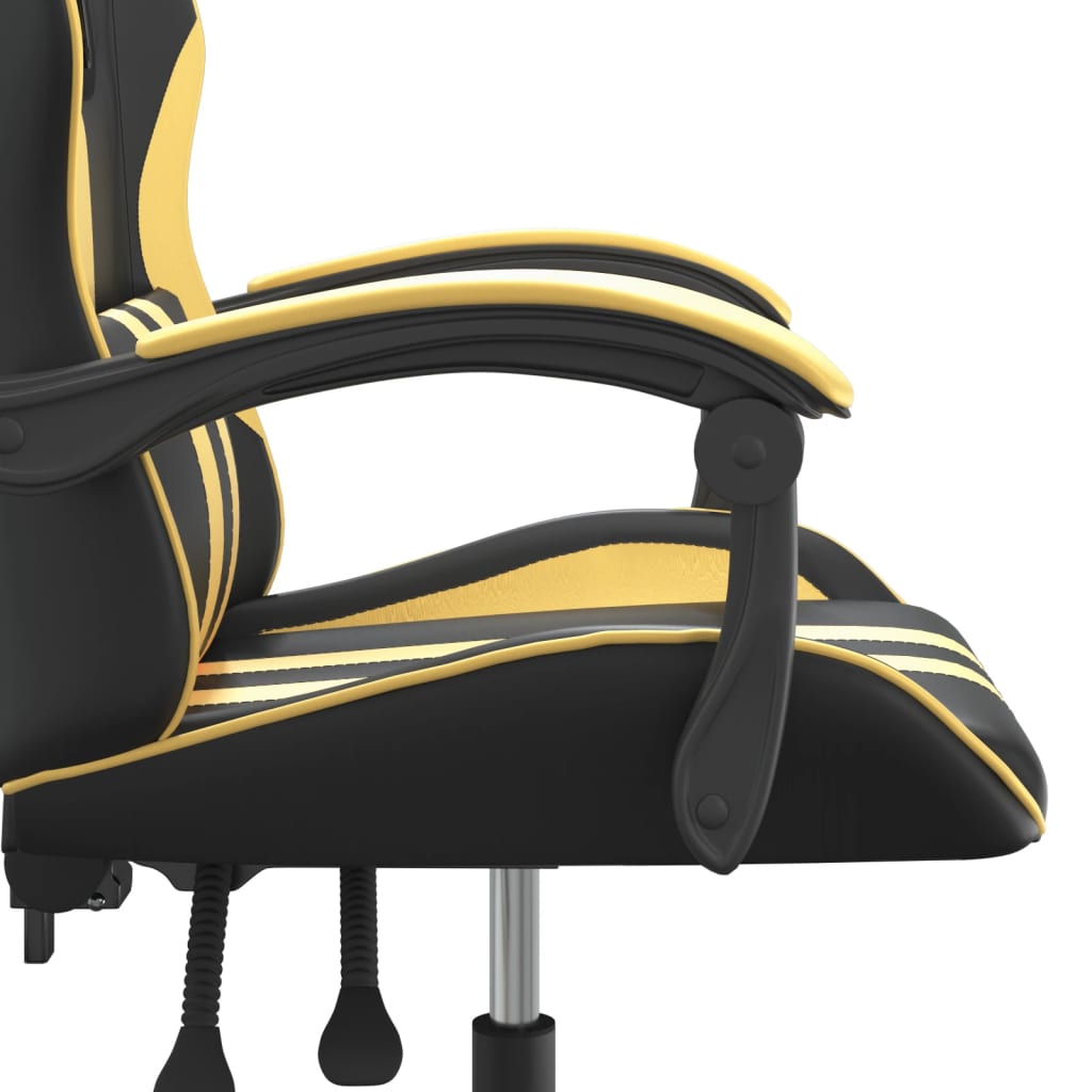 Gaming chair, black and gold, eco-leather