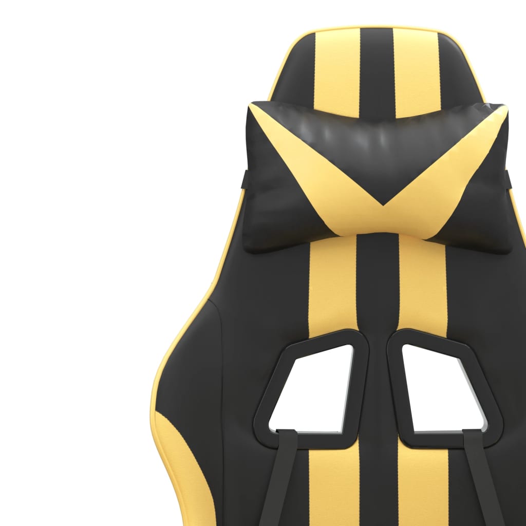 Gaming chair, black and gold, eco-leather