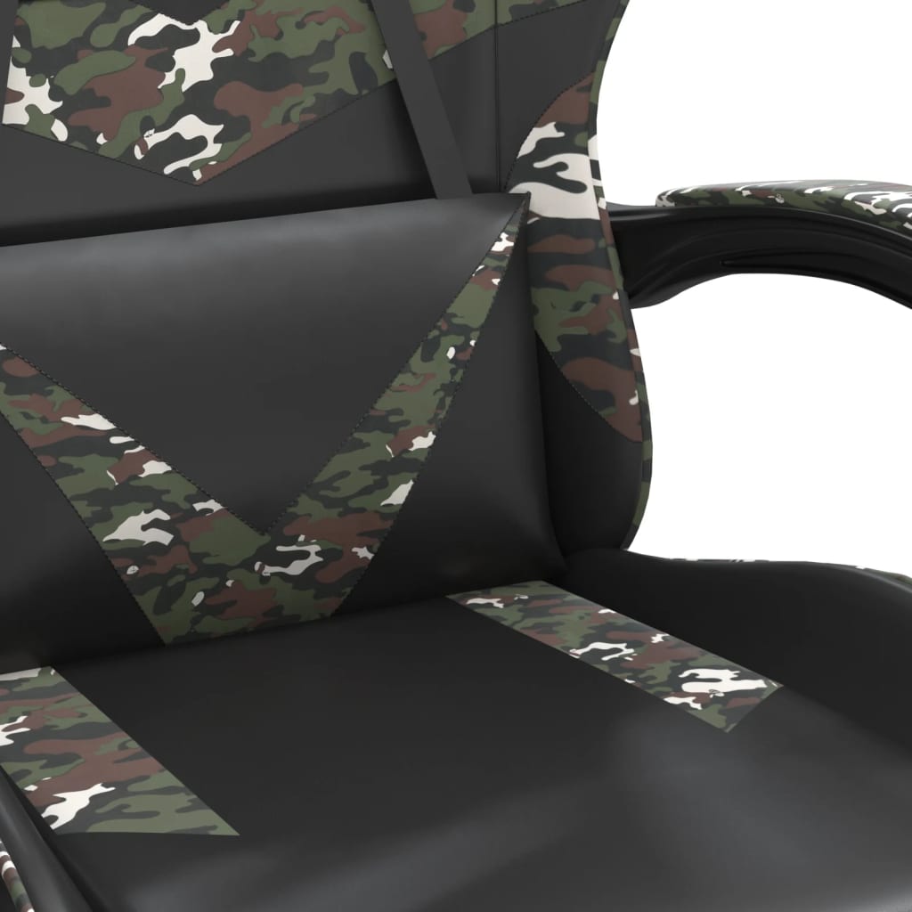 Gaming chair, black and camouflage, eco-leather