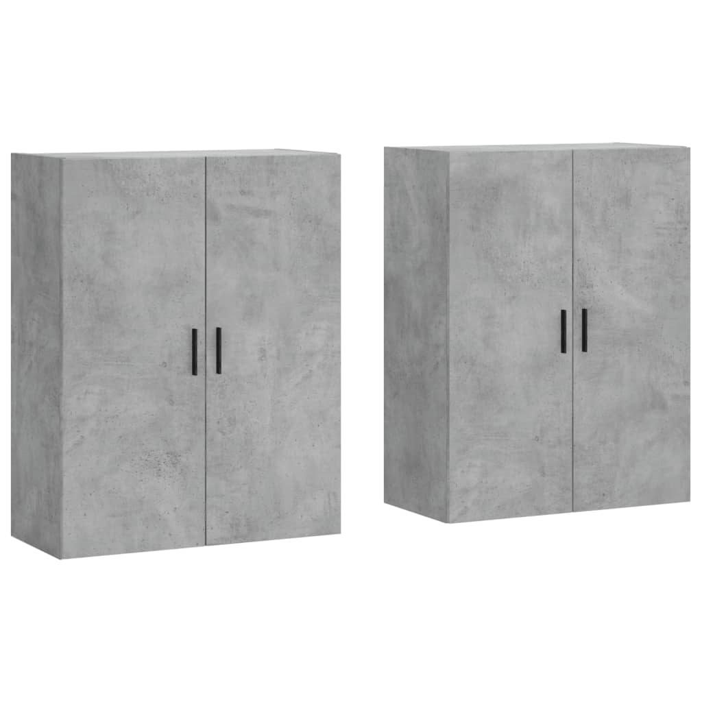 Wall-mounted cabinet, 2 pcs, concrete grey, 69.5x34x90 cm