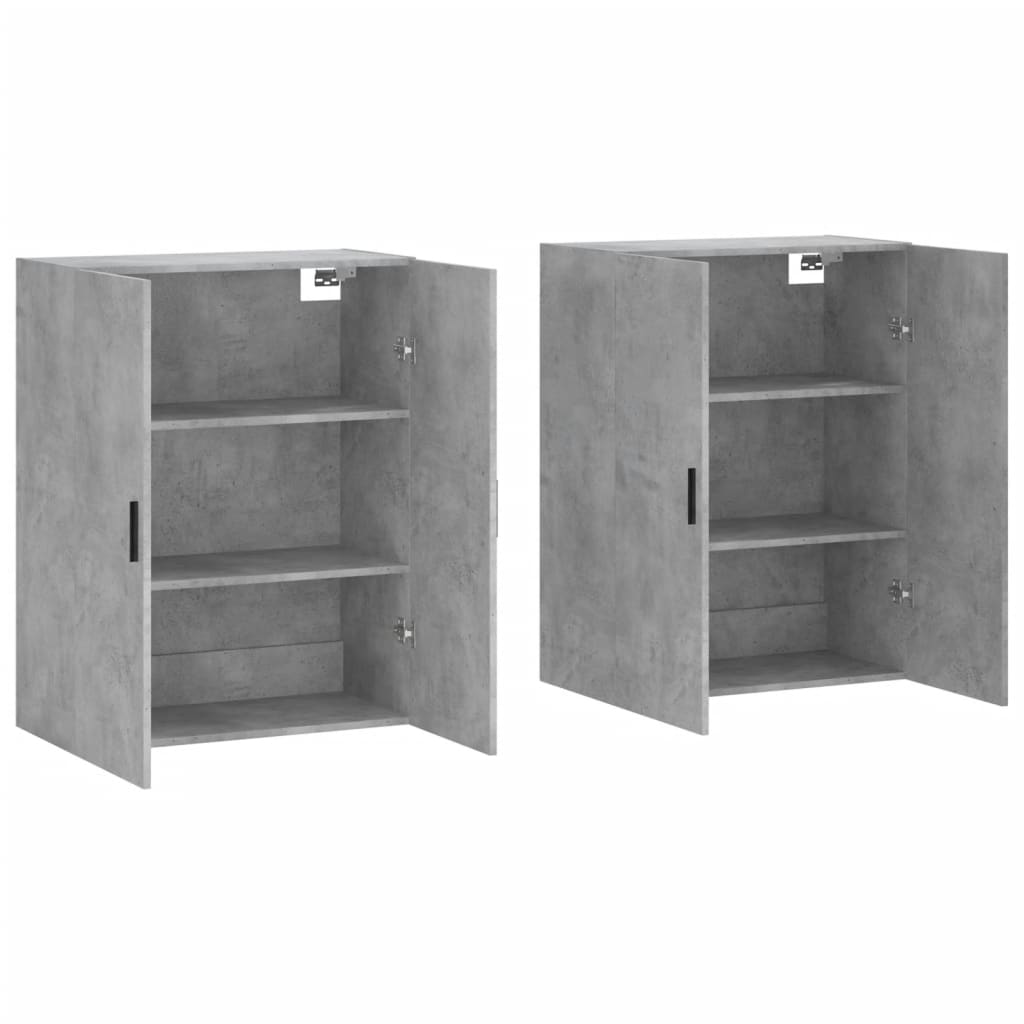 Wall-mounted cabinet, 2 pcs, concrete grey, 69.5x34x90 cm