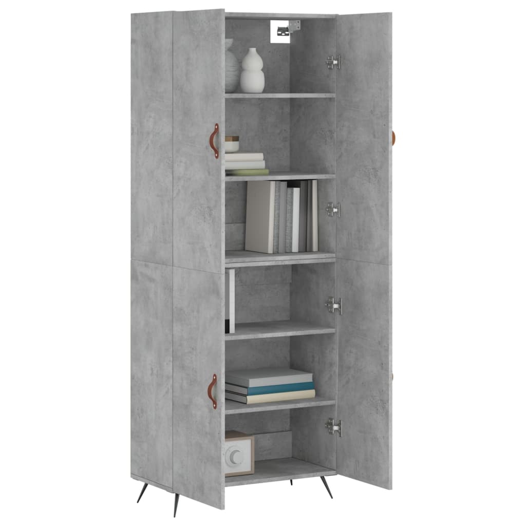 Tall cabinet, concrete gray, 69.5x34x180, composite wood