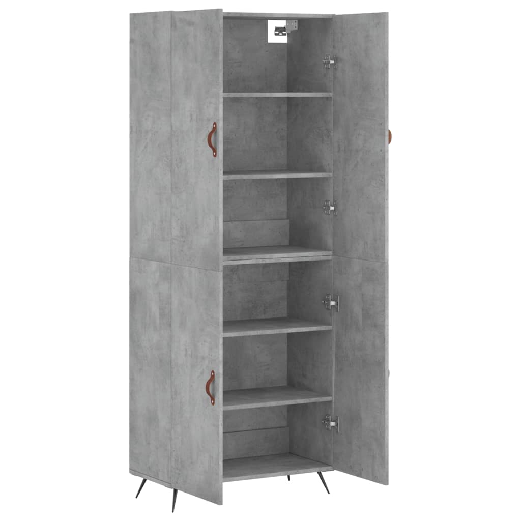 Tall cabinet, concrete gray, 69.5x34x180, composite wood