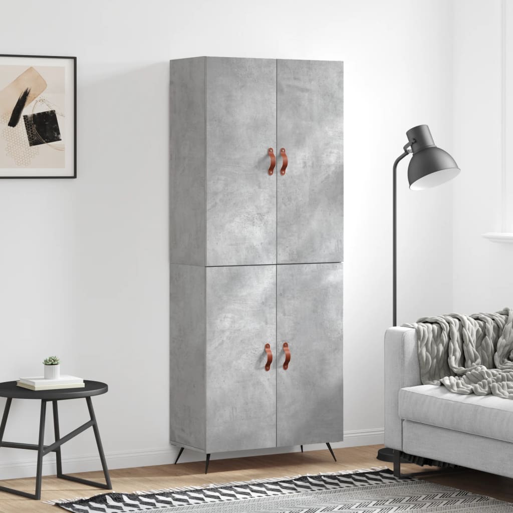 Tall cabinet, concrete gray, 69.5x34x180, composite wood