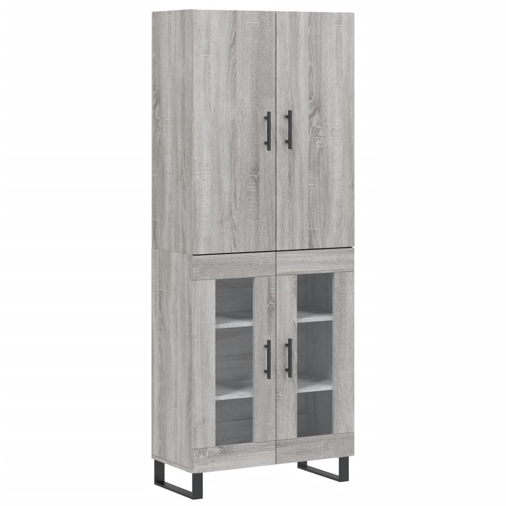 Tall cabinet, sonoma gray, 69.5x34x180 cm, composite wood