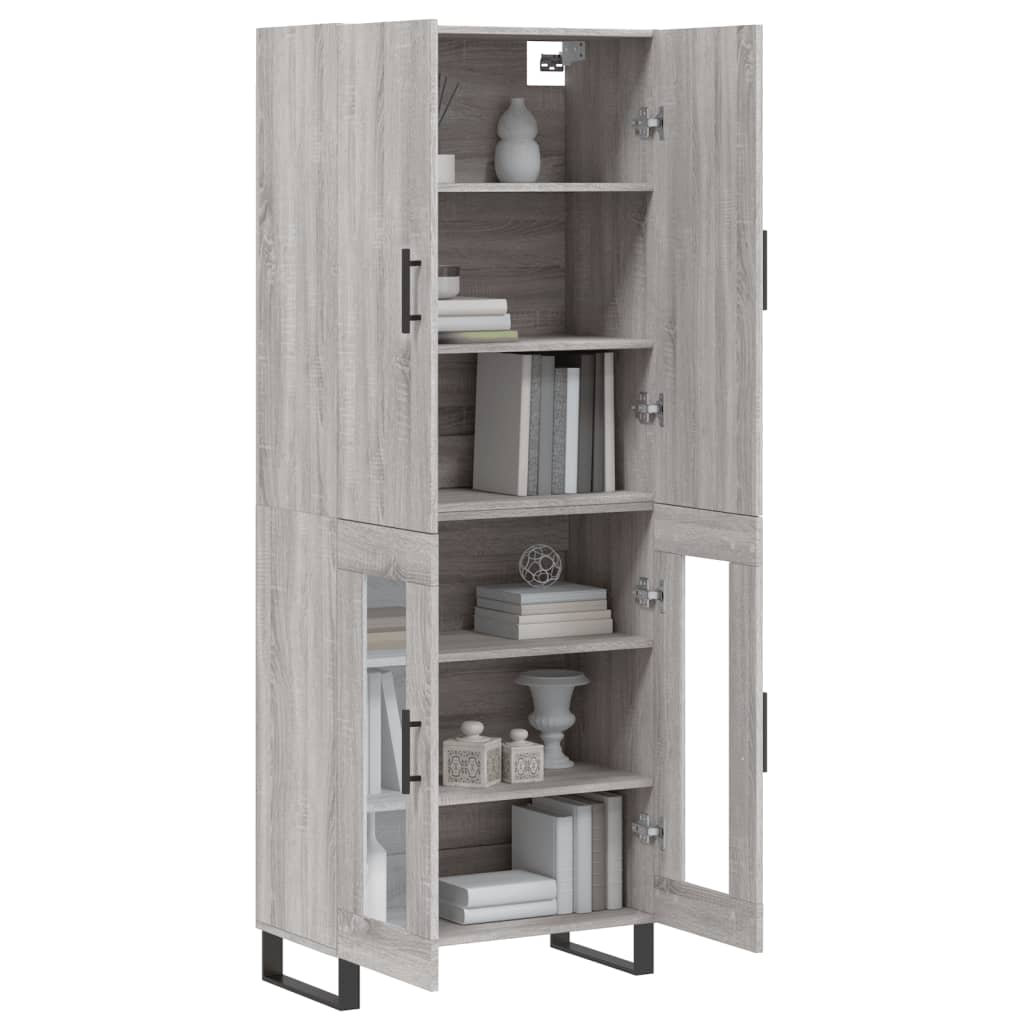 Tall cabinet, sonoma gray, 69.5x34x180 cm, composite wood