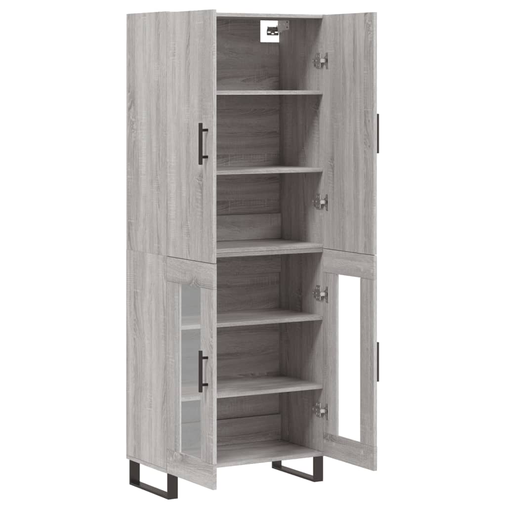 Tall cabinet, sonoma gray, 69.5x34x180 cm, composite wood