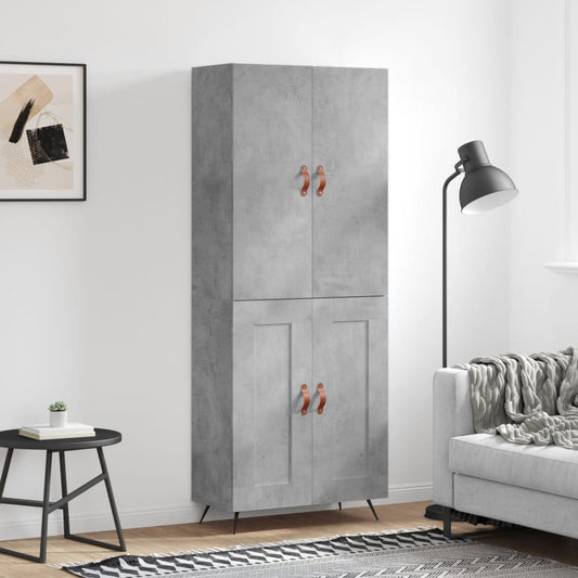 Tall cabinet, concrete gray, 69.5x34x180, composite wood