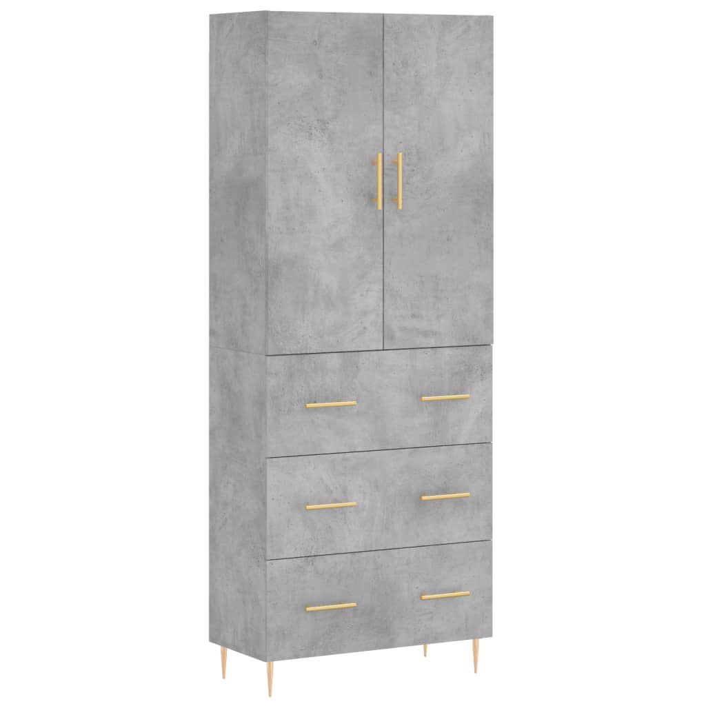 Tall cabinet, concrete gray, 69.5x34x180, composite wood