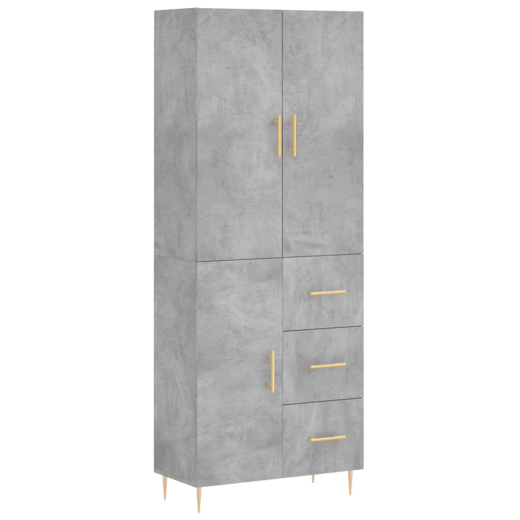 Tall cabinet, concrete gray, 69.5x34x180, composite wood