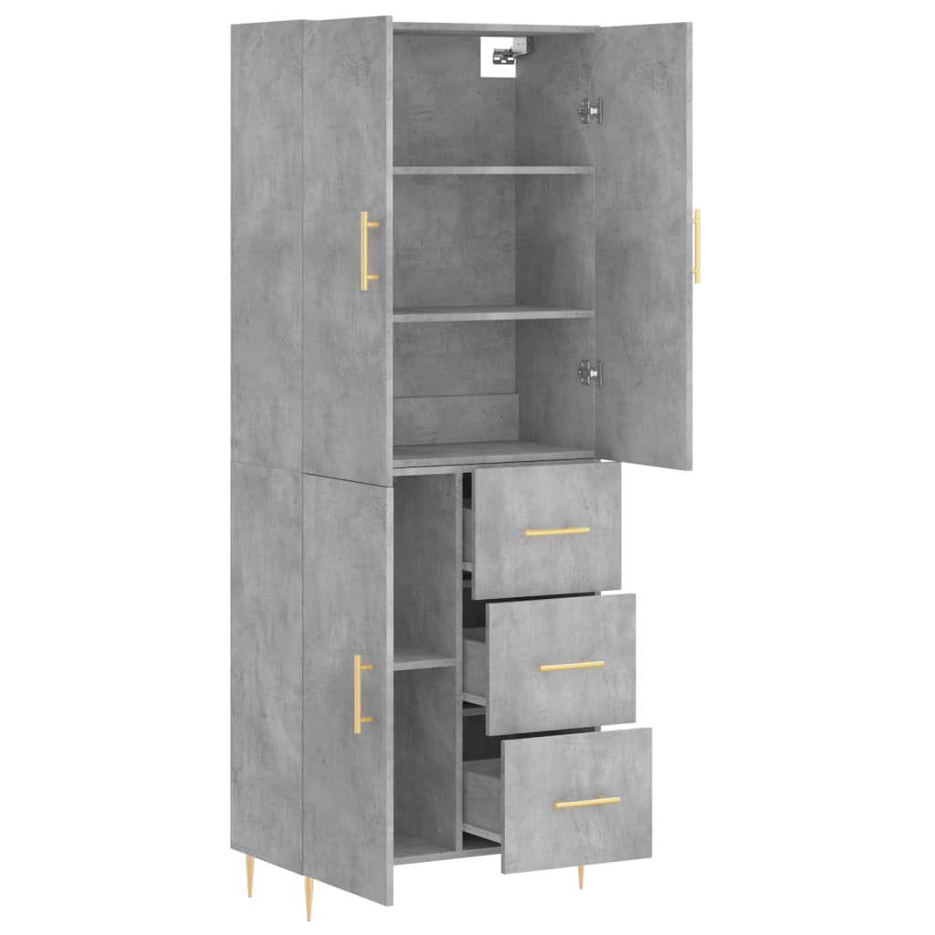 Tall cabinet, concrete gray, 69.5x34x180, composite wood