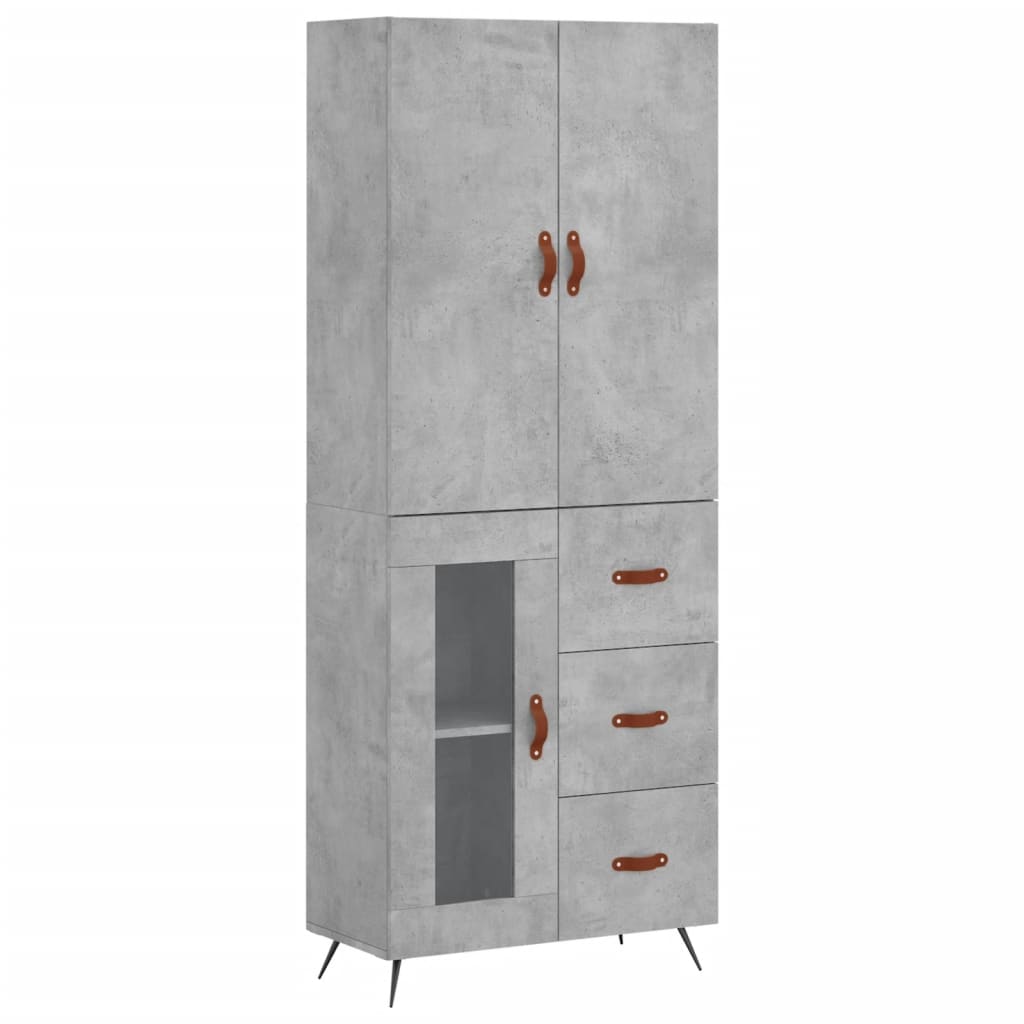 Tall cabinet, concrete gray, 69.5x34x180, composite wood