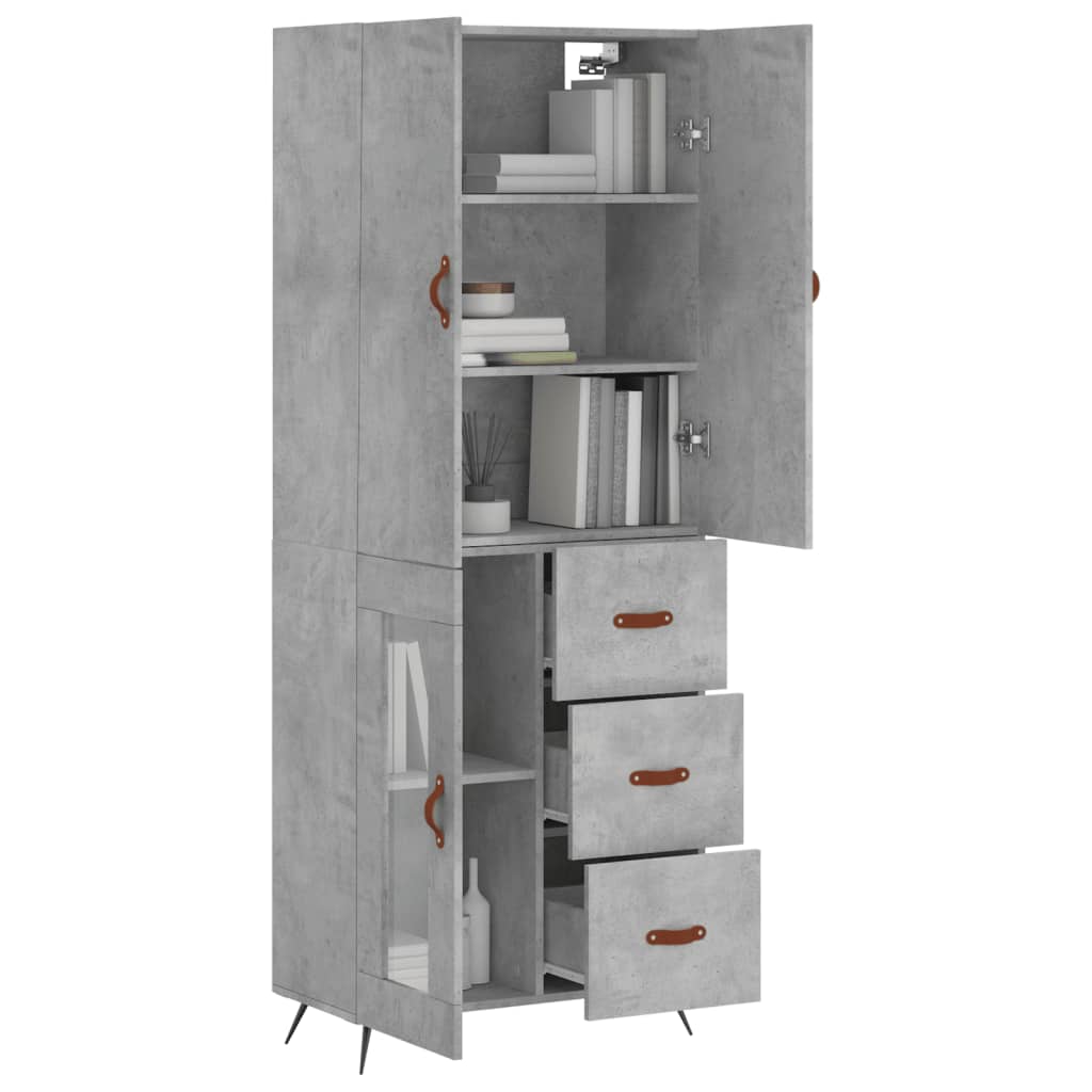 Tall cabinet, concrete gray, 69.5x34x180, composite wood