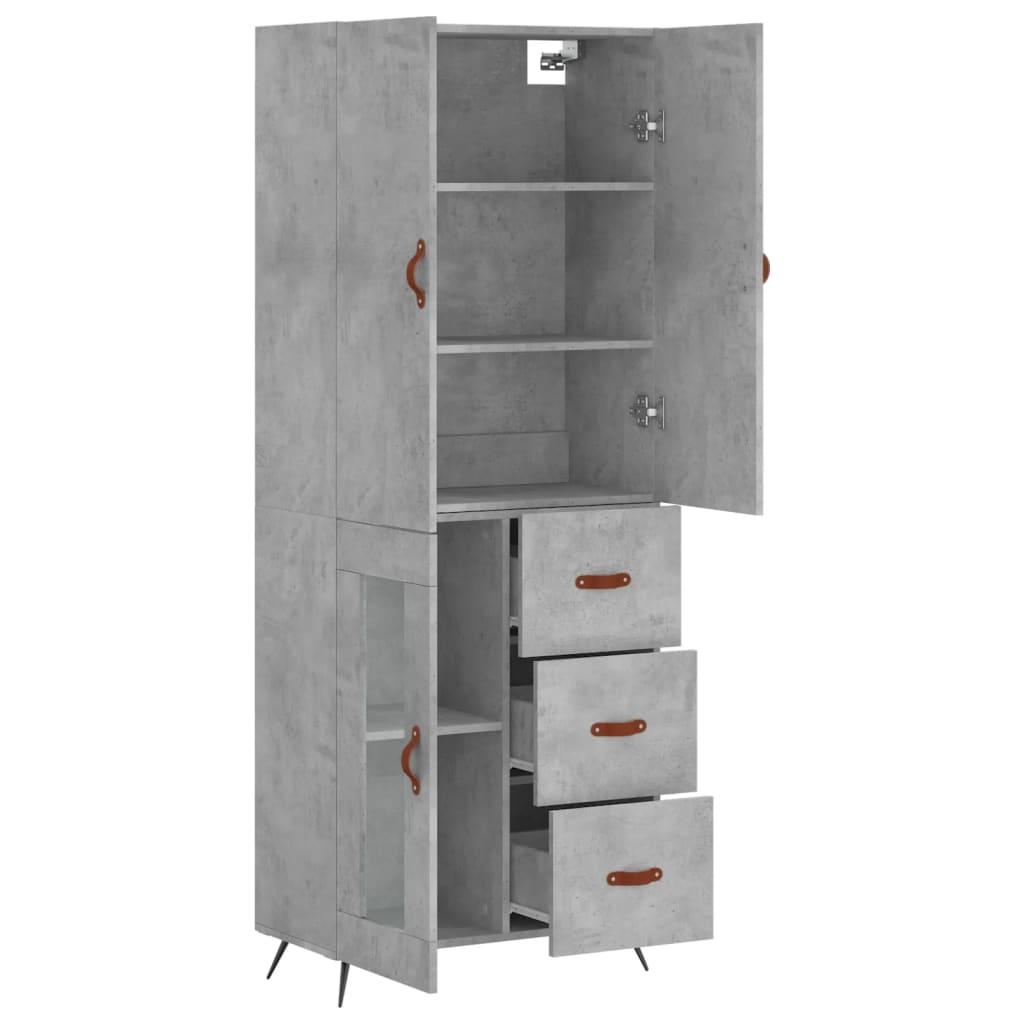 Tall cabinet, concrete gray, 69.5x34x180, composite wood