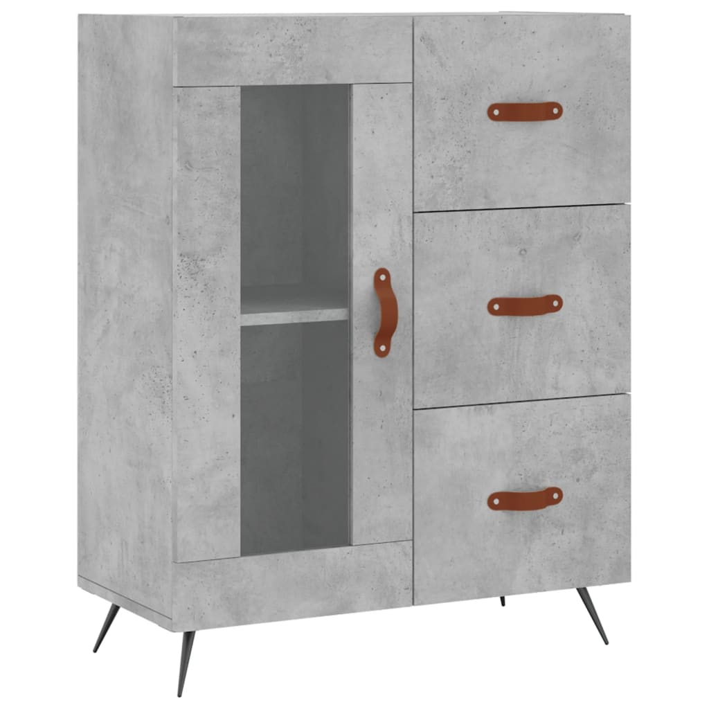 Tall cabinet, concrete gray, 69.5x34x180, composite wood