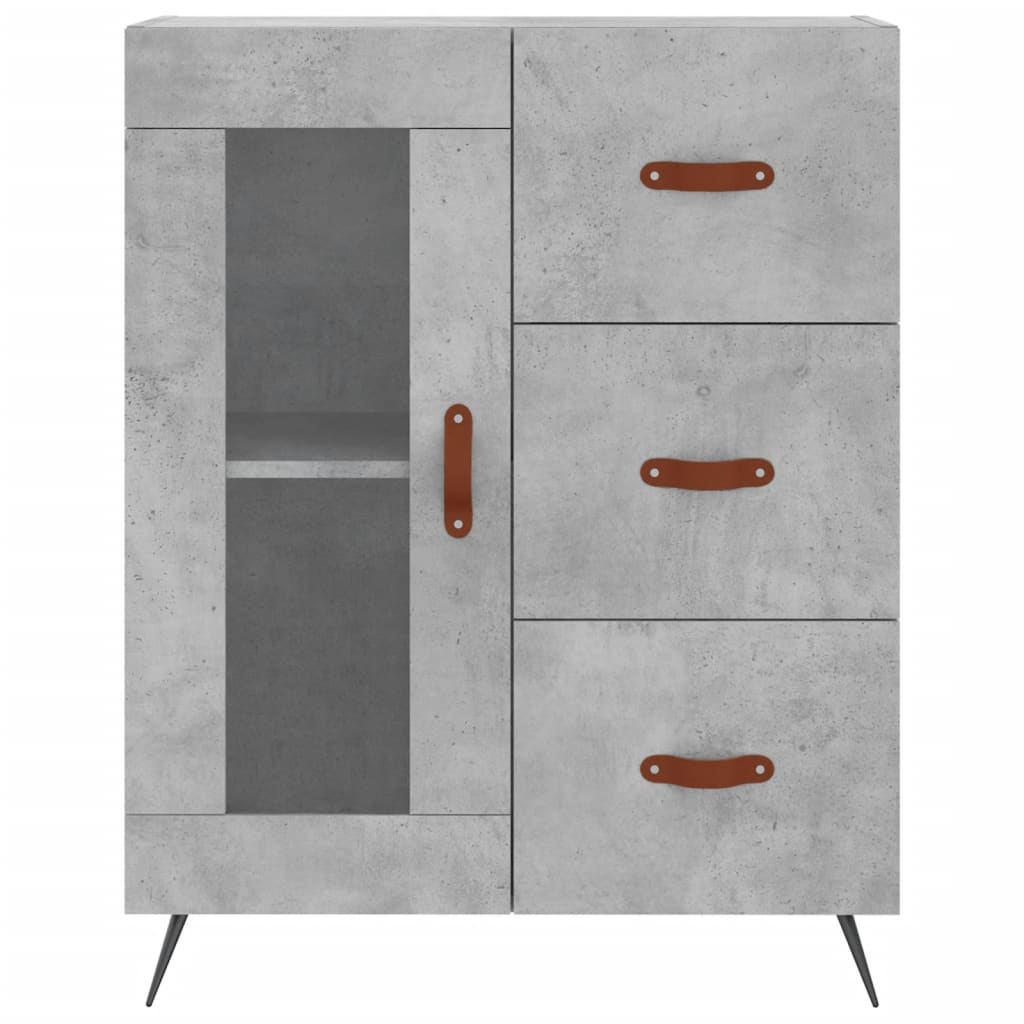 Tall cabinet, concrete gray, 69.5x34x180, composite wood