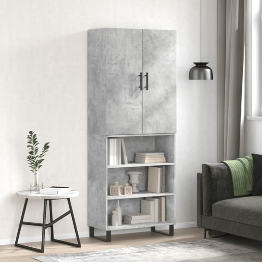 Tall cabinet, concrete gray, 69.5x34x180, composite wood