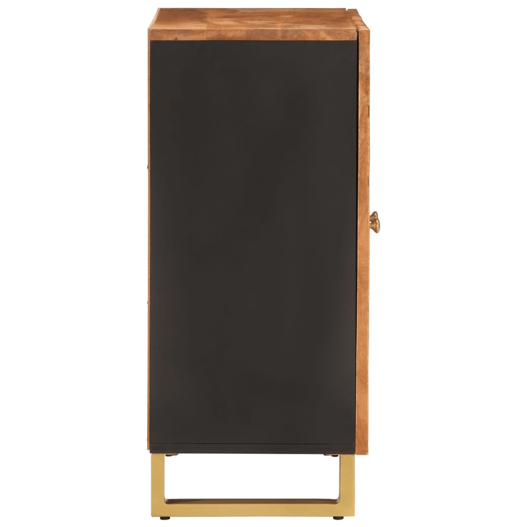 Side cabinet, brown and black, 60x33.5x75 cm solid mango wood