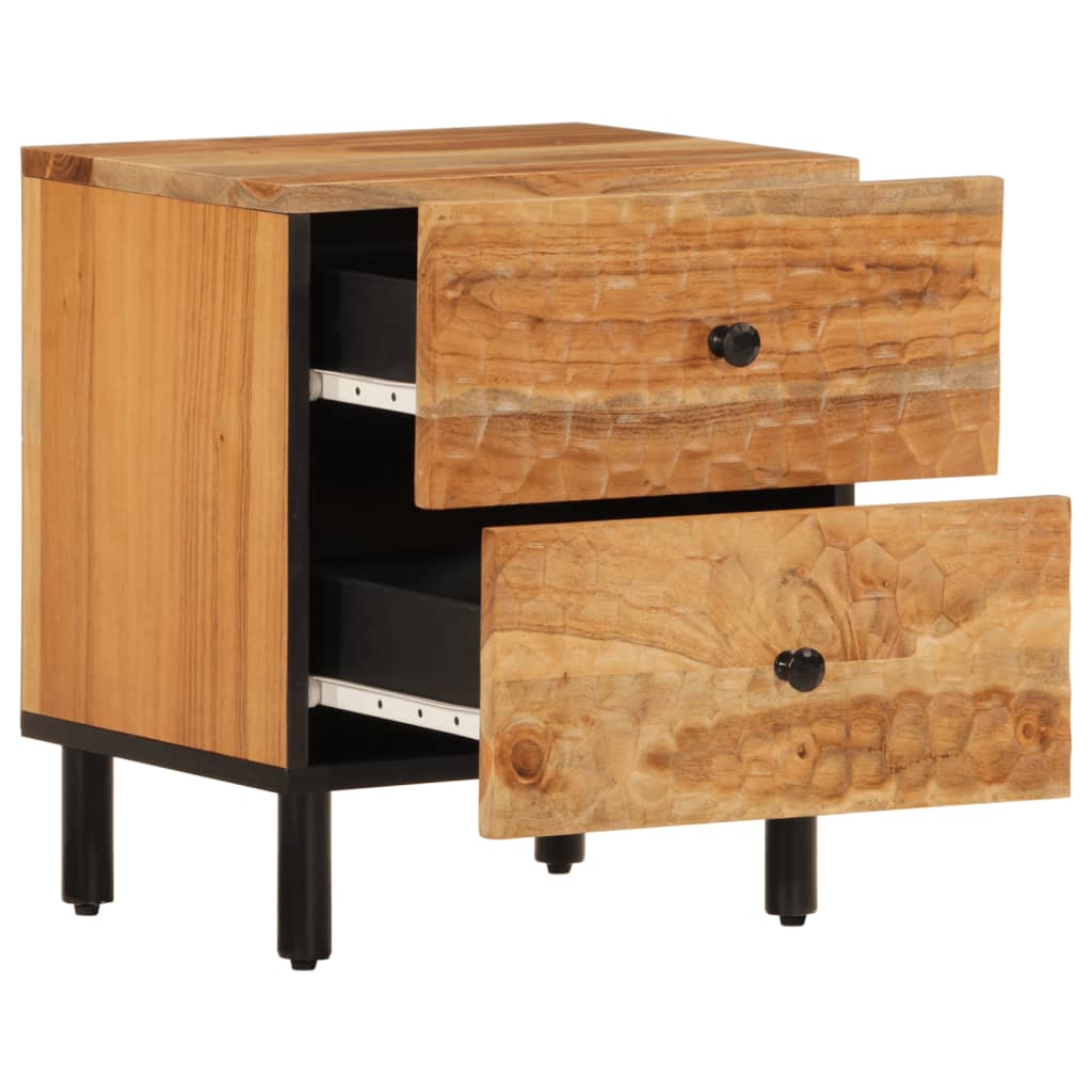 Bedside tables, 2 pcs., 40x33x46 cm, solid acacia wood