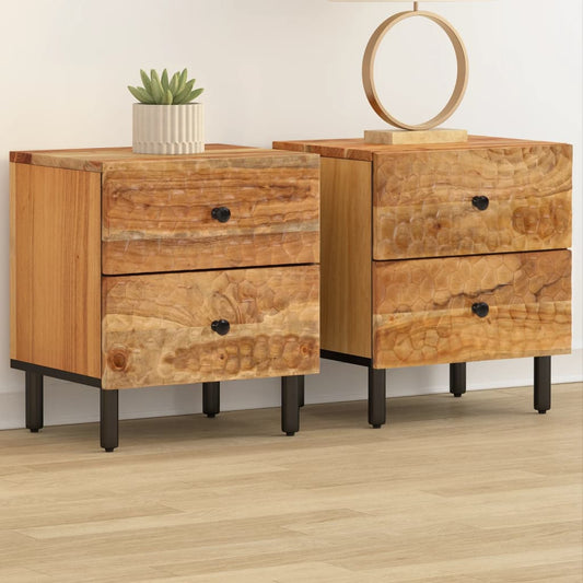 Bedside tables, 2 pcs., 40x33x46 cm, solid acacia wood