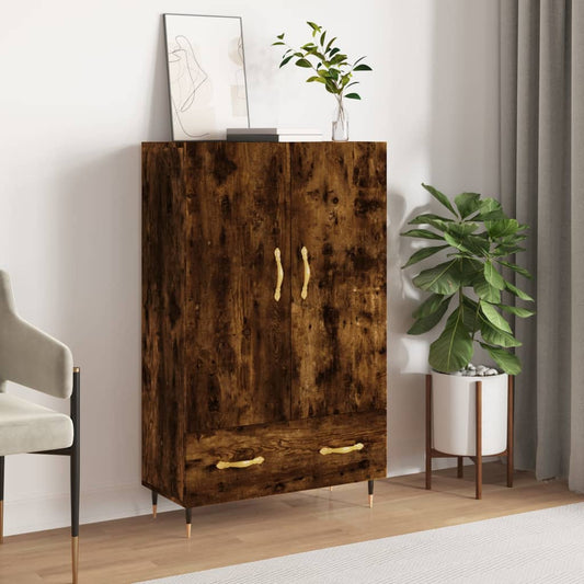 Tall cabinet, smoked oak, 69.5x31x115 cm, processed wood