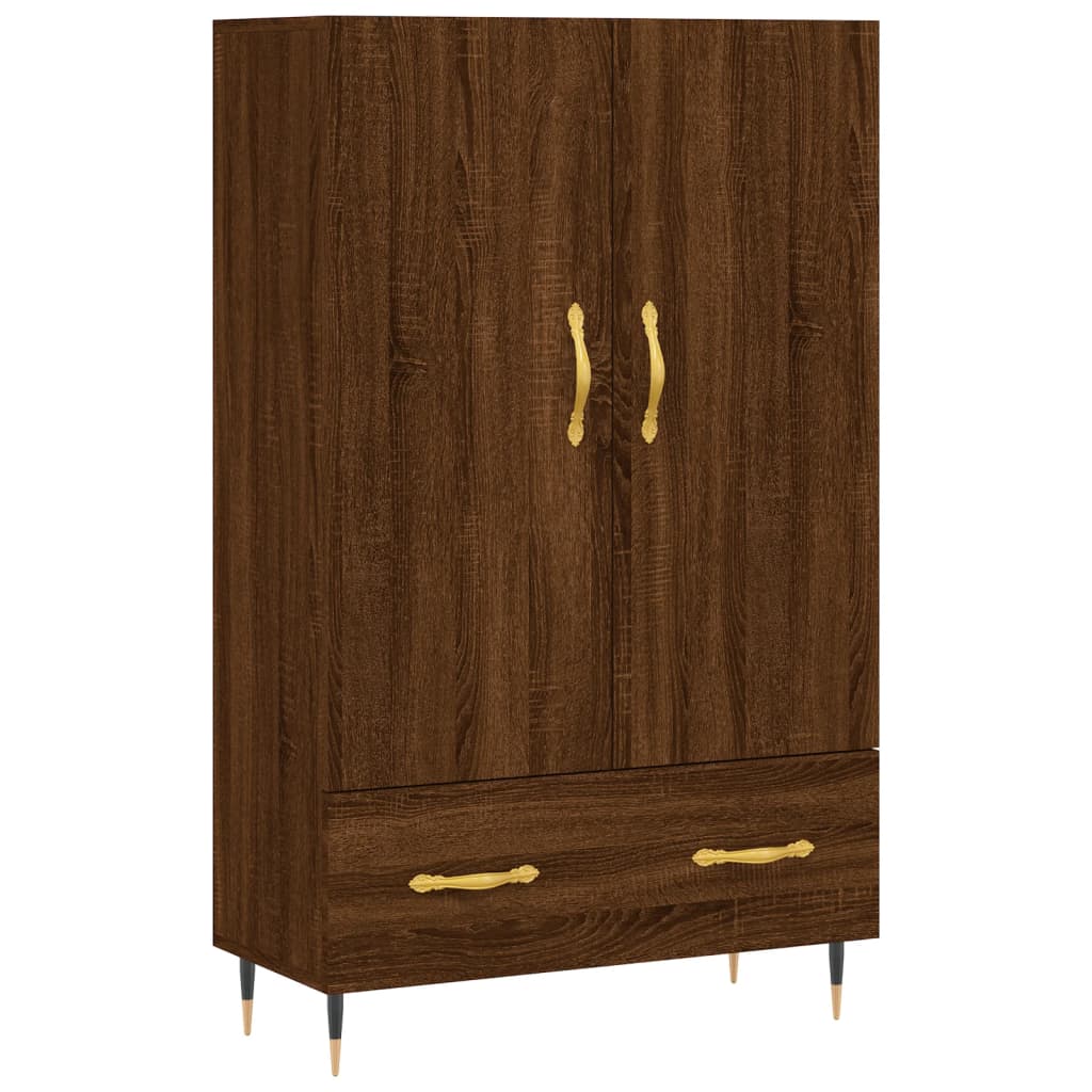 Tall cabinet, brown oak, 69.5x31x115 cm, processed wood