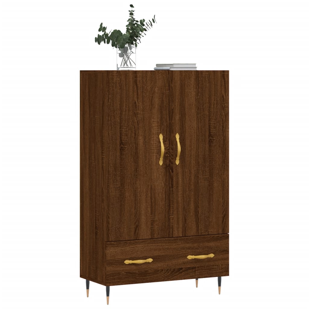 Tall cabinet, brown oak, 69.5x31x115 cm, processed wood