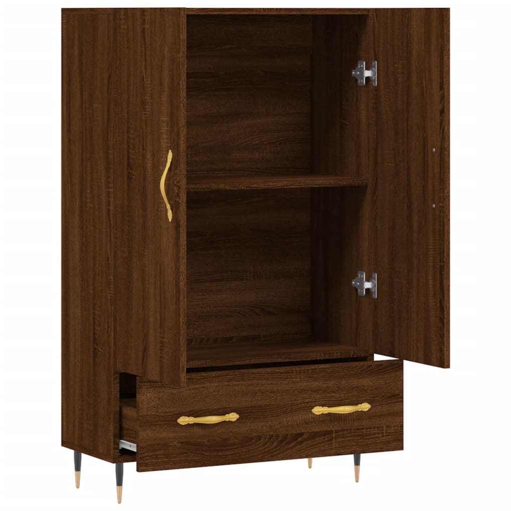 Tall cabinet, brown oak, 69.5x31x115 cm, processed wood