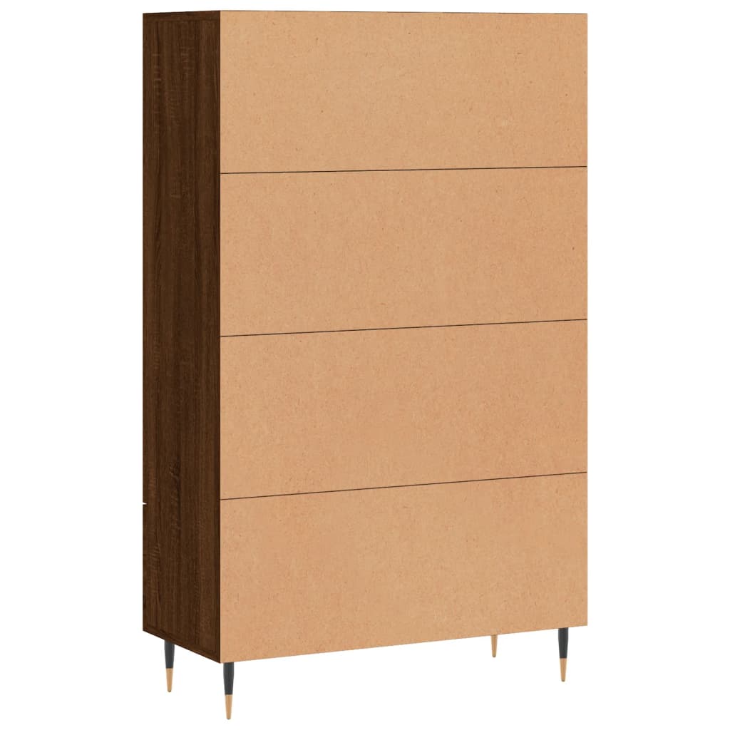 Tall cabinet, brown oak, 69.5x31x115 cm, processed wood