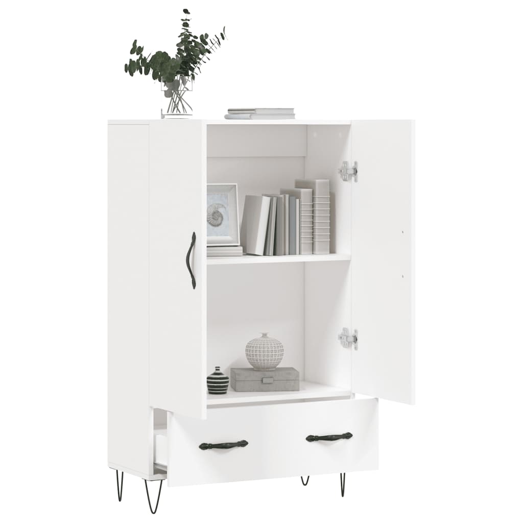 Tall cabinet, white, 69.5x31x115 cm, processed wood