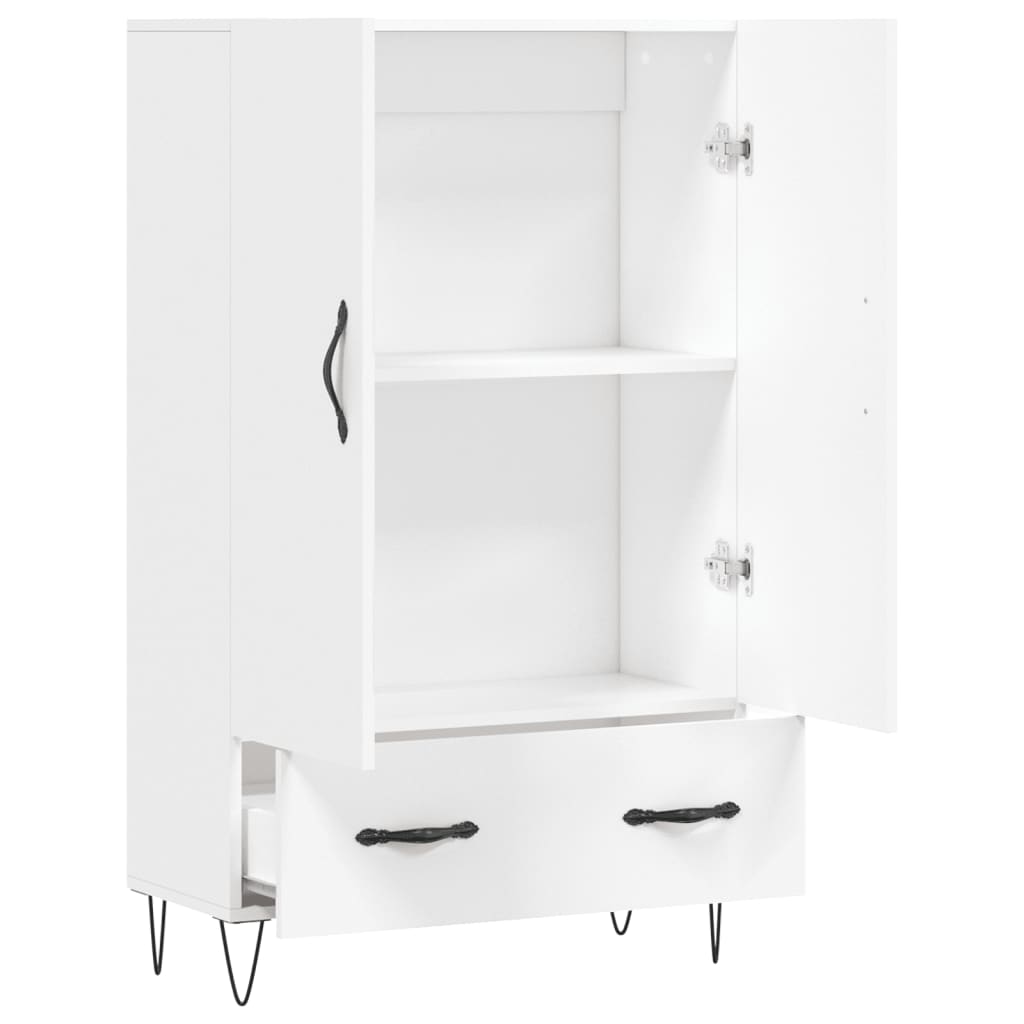 Tall cabinet, white, 69.5x31x115 cm, processed wood