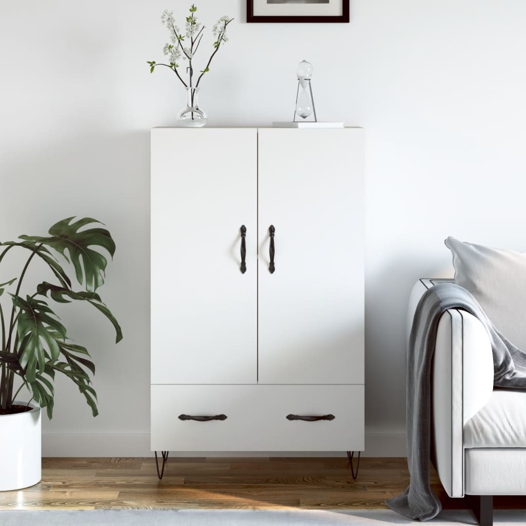 Tall cabinet, white, 69.5x31x115 cm, processed wood