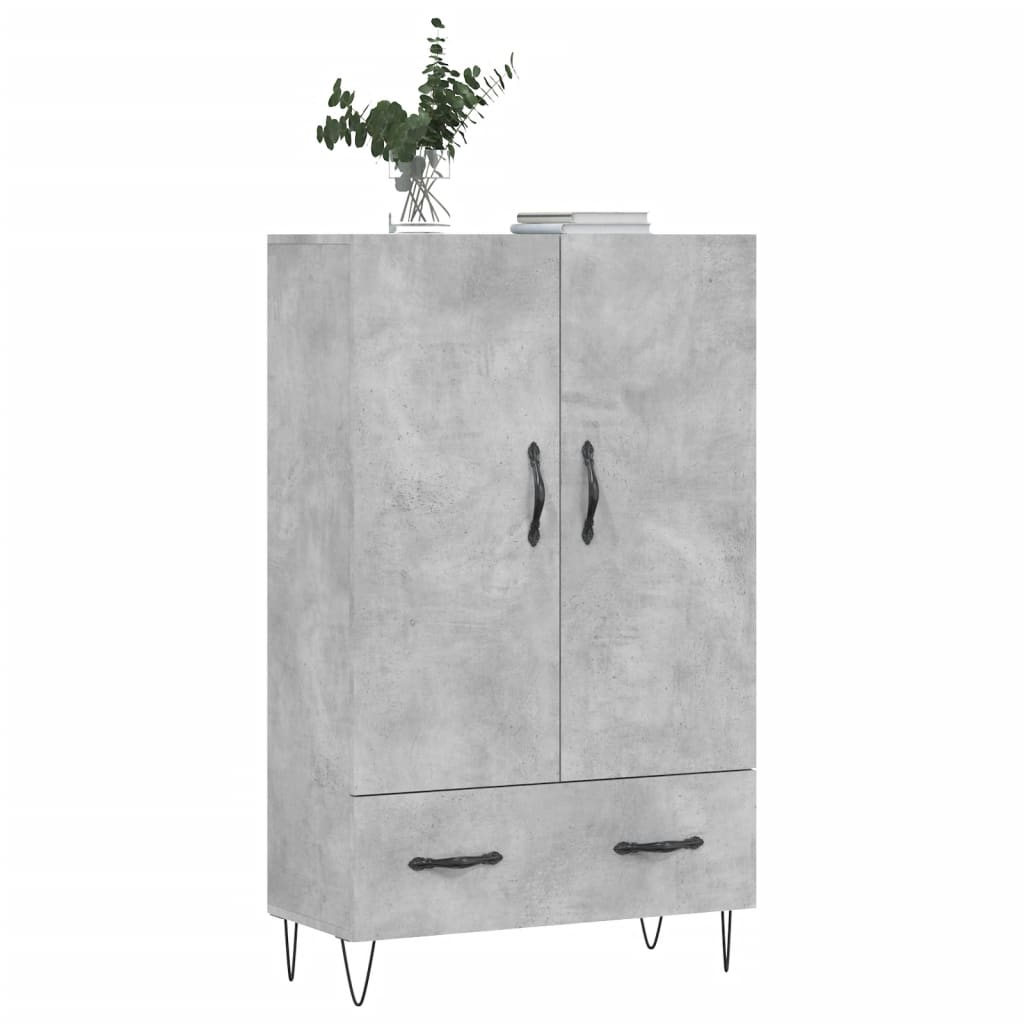 Tall cabinet, concrete grey, 69.5x31x115 cm, engineered wood