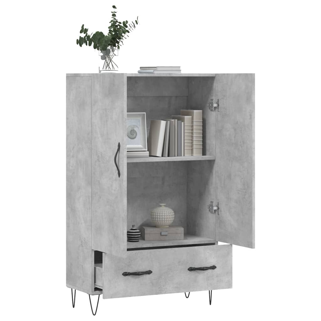 Tall cabinet, concrete grey, 69.5x31x115 cm, engineered wood