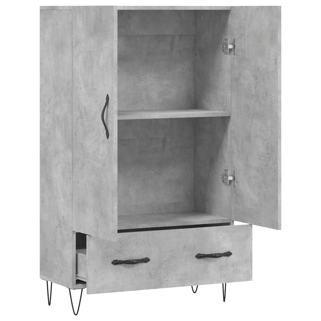 Tall cabinet, concrete grey, 69.5x31x115 cm, engineered wood