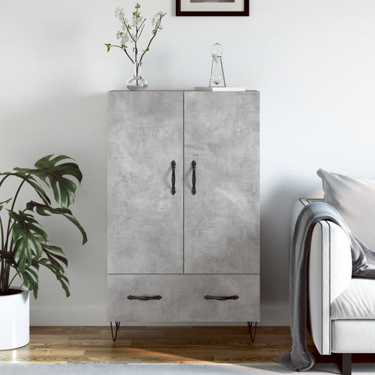 Tall cabinet, concrete grey, 69.5x31x115 cm, engineered wood