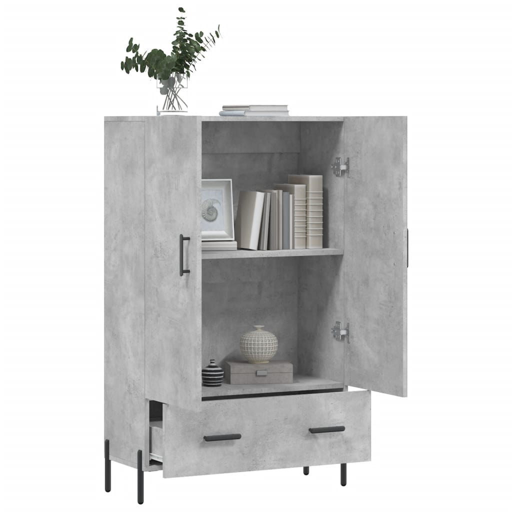 Tall cabinet, concrete grey, 69.5x31x115 cm, engineered wood