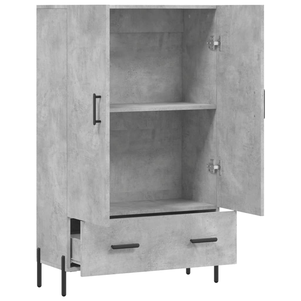 Tall cabinet, concrete grey, 69.5x31x115 cm, engineered wood