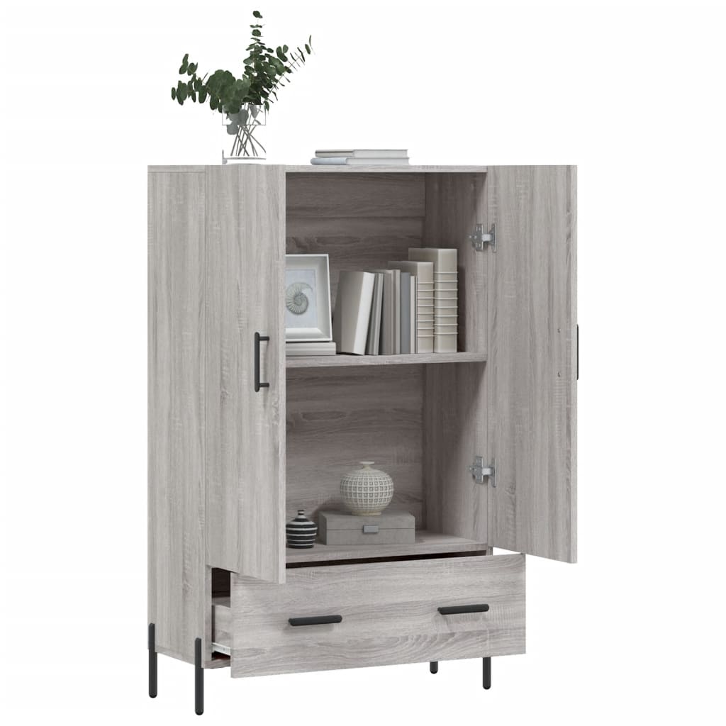 Sonoma gray cabinet 69.5x31x115 cm, processed wood