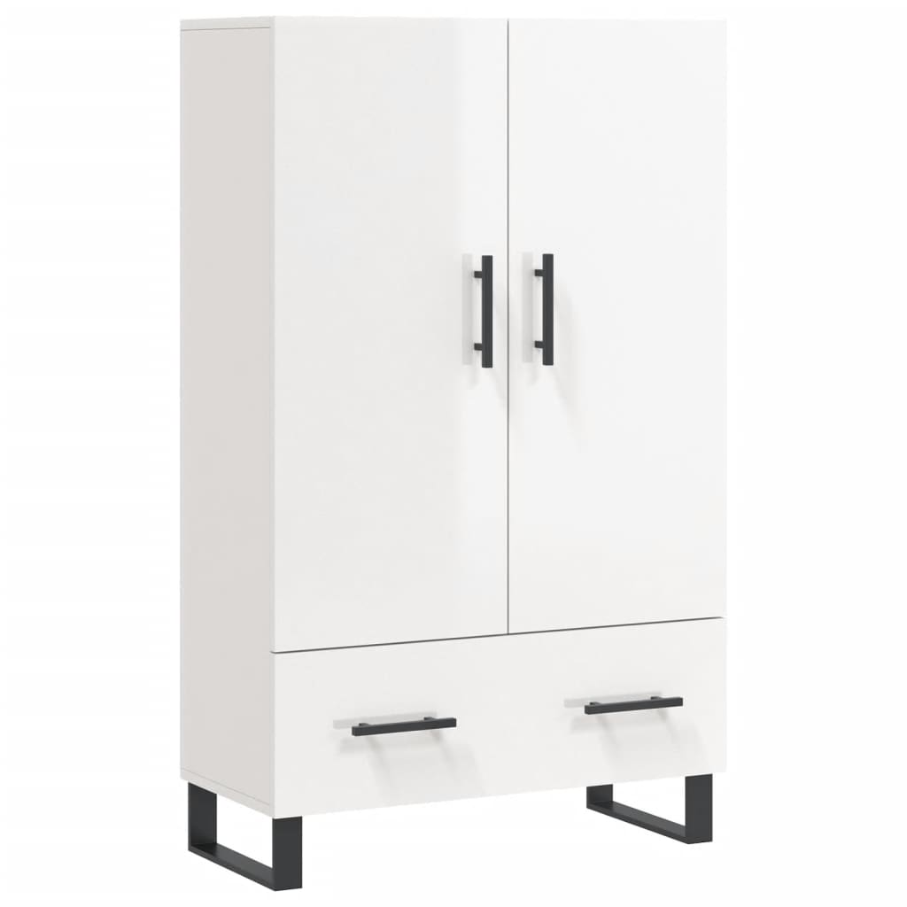 Tall cabinet, high-gloss white, 69.5x31x115 cm, engineered wood