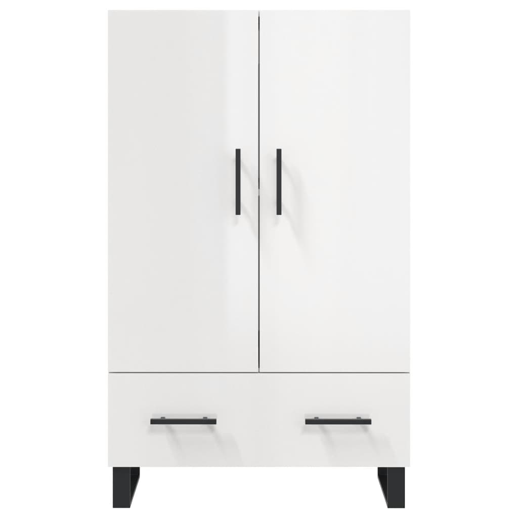 Tall cabinet, high-gloss white, 69.5x31x115 cm, engineered wood